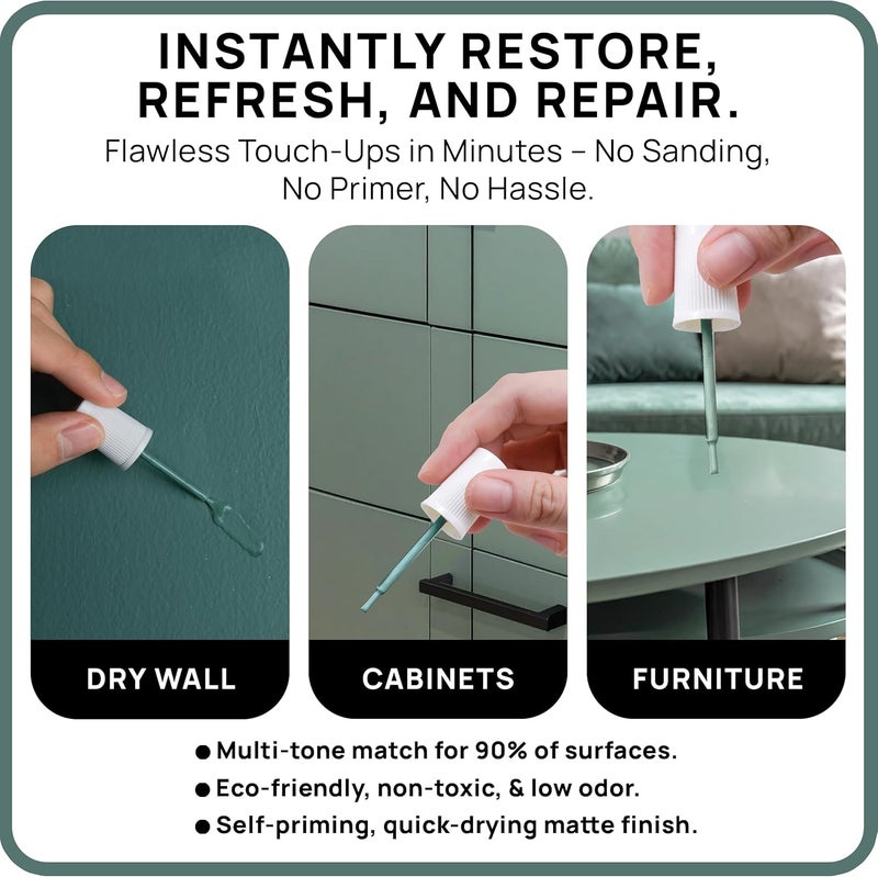 spot . Touch-Up Paint | Matte Finish for Cabinets, Walls, Doors & Furniture | Multi-Tone Green Repair Kit | Quick-Dry, Self-Priming, Low-Odor, Eco-Friendly | No-Sanding or Primer Needed | 3 Pack - Image 2